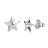 Simple Petite 6mm Small Tiny Cute Pair of Shinning Star Stud Post Earrings Solid 925 Sterling Silver Earrings Cartilage Piercing Kids Gift