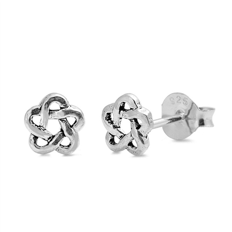 Simple Petite 5mm Small Tiny Cute Pair Crisscross Celtic Stud Post Ear ...