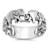 Elephant Band Solid 925 Sterling Silver 8mm Band Elephant Ring Band Plain Simple Elephant Band Ring Elephant Wisdom Gift Elephant Jewelry