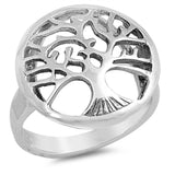 Round Tree of Life Oxidized Ring Solid 925 Sterling Silver Plain Simple Band Boyfriend Father Friend Fashion Jewelry Silver Gift