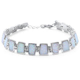 New Design White Opal Rectangle Bracelet White Opal Solid 925 Sterling Silver 9