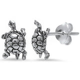 9mm Cute Small Tiny Bali Turtle Shape Stud Post Earrings Solid 925 Sterling Silver Turtle Earrings Good Luck Gift For Kids Turtle  Jewelry - Blue Apple Jewelry