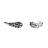 High Fashion 15mm Pair of Feather Wing Design Stud Post Earrings Solid 925 Sterling Silver Feather Plain Earrings Gift For Kids Children