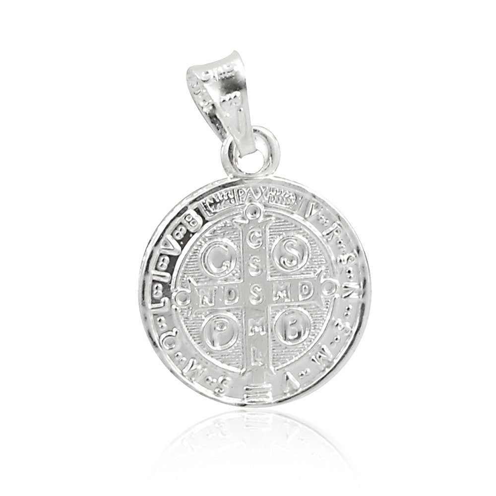 Solid 925 Sterling Silver 1.25" San Benito Pendant Charm For Chain San Benito Jewelry Religious Gift Benedict Medal Pendant