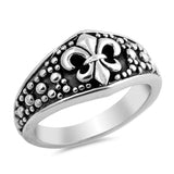 Oxidized Fleur De Lis Ring Solid 925 Sterling Silver Antique Finish Fleur De Lis Ring Royal Gift Size 4-16 Plain Simple Fluer De Lis Ring