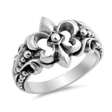 Oxidized Fleur De Lis Ring Solid 925 Sterling Silver Antique Finish Fleur De Lis Ring Royal Gift S 4-16 Plain Simple Fluer De Lis Ring