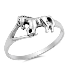 Horse Ring Solid 925 Sterling Silver Three Horses Ring Spiritual