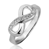 Infinity Crisscross Cross over Solid 925 Sterling Silver Infinity Knot Pave Russian Iced Out Diamond CZ Love Solid Ring Love Gift