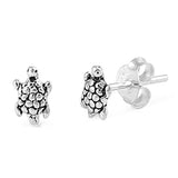 7mm Cute Small Tiny Bali Turtle Shape Stud Post Earrings Solid 925 Sterling Silver Turtle Earrings Good Luck Gift For Kids Turtle  Jewelry - Blue Apple Jewelry