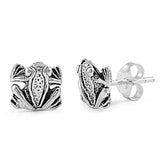New Fashion 7mm Small Tiny Cute Pair of Frog Stud Post Earrings Solid 925 Sterling Silver Frog Earrings Great Gift For Children Kids