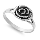 Rose Ring Solid 925 Sterling Silver Oxidized Plain Simple Open Split Shank Ring Rose Ring Rose Jewelry Beautiful Gift Rose Gift Size 4-16