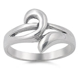 Dainty Midi Ring Swirl Ring Solid 925 Sterling Silver Simple Plain New Trend Swirl Design Ladies Ring