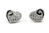Heart Swirl Stud Earrings 925 Sterling Silver 10mm