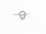1.20 Carat Pear Cut Russian Ice Diamond CZ Round White topaz Clear Crystal Halo Wedding Engagement Anniversary Ring All sizes - Blue Apple Jewelry