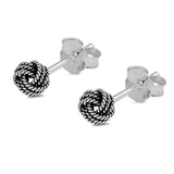 Twisted Knot Oxidized Pair of Small 6mm Twisted Knot Round Solid 925 Sterling Silver Knot Stud Post Earrings Everyday Earring Piercing