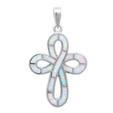 New Design Cross Pendant Crisscross Design Lab Created White Opal Fire Opal Solid 925 Sterling Silver