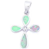 CZ Cross Pendant Lab Created Pink Opal Simple Plain Pink Opal cross Pendant Charm for necklace Solid 925 Sterling Silver