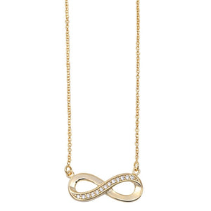 Yellow Gold Infinity Necklace Twisted Knot Crisscross Crossover Sterling Silver Clear White Diamond Russian CZ Necklace Pendant Infinity - Blue Apple Jewelry