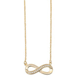 Yellow Gold Infinity Necklace Twisted Knot Crisscross Crossover Sterling Silver Simulated CZ Necklace Pendant Infinity
