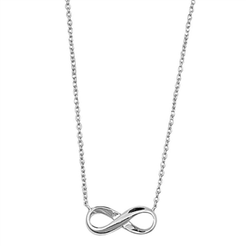 Infinity Necklace Twisted Knot Crisscross Crossover Sterling Silver Clear Simple Plain Infinity Necklace Pendant Eternity Infinity Love - Blue Apple Jewelry