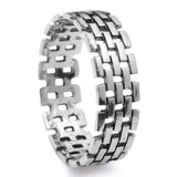 6.5mm Band Ring Solid 925 Sterling Silver 6.5mm His Hers Men Women Unisex Wedding Engagement Anniversary Promise Band Mesh Design Pattern - Blue Apple Jewelry