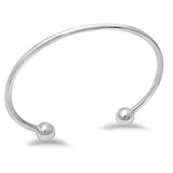 8mm Round Shiny Smooth End Ball Bangle Solid 925 Sterling Silver 8mm Ball Cuff Bangle Bracelet Simple Plain Trendy Ball Bangle Bracelet gift