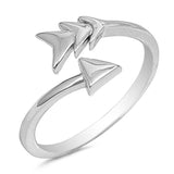 Arrow Ring Solid 925 Sterling Silver Bypass Wrap Arrow Ring - Blue Apple Jewelry