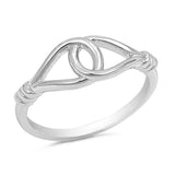 Circle Locked Ring Interlocking Ring Solid 925 Sterling Silver Simple Plain Interlocked Ring Everyday Ring Plain Ring Silver Ring Gift - Blue Apple Jewelry