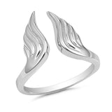 Angel Wings Ring Bypass Wing Angel Wrap Ring Solid 925 Sterling Silver Simple Plain Angel Wing Ring Angel Lovers Gift - Blue Apple Jewelry