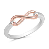 Infinity Ring Infinity Love Ring  2 Tone Two Tone Rose Gold Solid 925 Sterling Silver Simple Plain Infinity Ring Love Valentines Gift