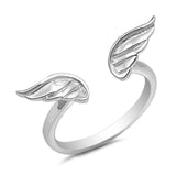Angel Wings Ring Wings Bypass Wing Angel Wrap Ring Solid 925 Sterling Silver Simple Plain Angel Wing Ring Angel Lovers Gift - Blue Apple Jewelry