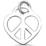Heart Peace Pendants Plain Peace Charm Pendant For Necklace Solid 925 Sterling Silver Round Peace Pendant Peace Charm Peace Jewelry 22mm 1" - Blue Apple Jewelry