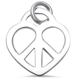 Heart Peace Pendants Plain Peace Charm Pendant For Necklace Solid 925 Sterling Silver Round Peace Pendant Peace Charm Peace Jewelry 22mm 1" - Blue Apple Jewelry