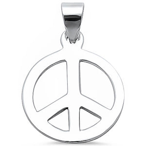 Peace Pendants Plain Peace Charm Pendant For Necklace Solid 925 Sterling Silver
