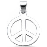 Peace Pendants Plain Peace Charm Pendant For Necklace Solid 925 Sterling Silver