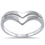 Midi Ring Chevron Midi Ring Double Midi Ring Solid 925 Sterling Silver Polished Shiny Midi Ring - Blue Apple Jewelry