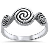 3 Spiral Ring Swirl Ring Solid 925 Sterling Silver Oxidized Swirl Ring Trendy Swirl Ring Simple Plain Ring Everyday Ring Antique finish - Blue Apple Jewelry