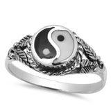 Leaf yin yang ring Solid 925 Sterling Silver Yin Yan Ring Chinese Symbol Chinese Yin Yang Jewelry Chinese Yin Yang Ancient Chinese Ring