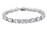 Elegant Oval Bracelet 12.5CT Oval Shape Clear White Ice CZ Bracelet 925 Sterling Silver 7" Oval Cut Bracelet Wedding Engagement Gift - Blue Apple Jewelry