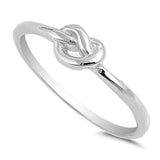 Love Knot Ring Solid 925 Sterling Silver Heart Knot Simple Plain Promise Ring Lovely Gift Size 4-16 Twisted Knot Heart Ring