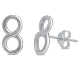 Infinity Earring Simple Plain Earring Stud Post Earring  High Polish Design Solid 925 Sterling Silver Infinity Earring Love Gift