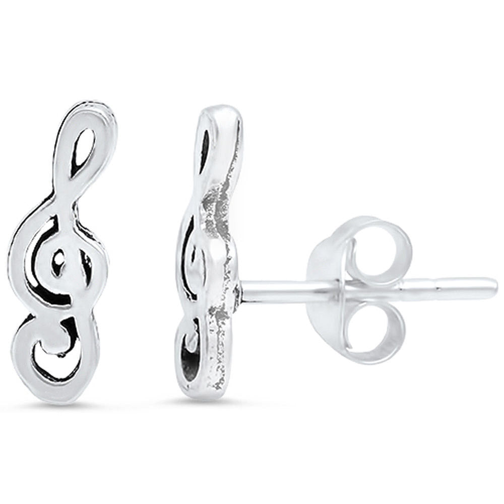 Fashion Tiny 10mm Solid 925 Sterling Silver Music note Cartilage Stud Post Earring cartilage cross earring one stud multiple Music Note Stud - Blue Apple Jewelry