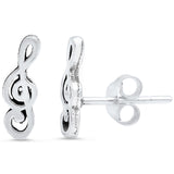 Fashion Tiny 10mm Solid 925 Sterling Silver Music note Cartilage Stud Post Earring cartilage cross earring one stud multiple Music Note Stud