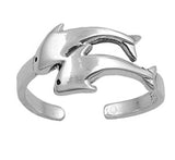 Fish Toe Ring 925 Sterling Silver 5MM Adjustable