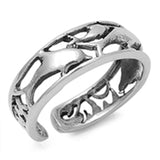Dolphin Toe Ring 925 Sterling Silver 8MM Adjustable