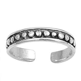 Toe Ring Bali Ring Polkadots 2mm Silver in Solid 925 Sterling Black Antique Oxidized Toe Ring free size Ladies Jewelry Fashion Toe Ring Gift - Blue Apple Jewelry