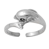 Dolphin Toe Ring 925 Sterling Silver 8mm
