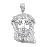 Jesus pendant Jesus Head Pendant Charm Hip Hop Iced Out Pendant Solid 925 Sterling Silver Round Simulated CZ Bling