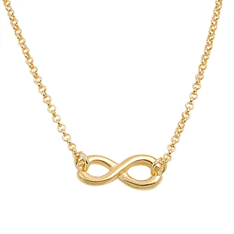 Infinity Necklace Twisted Knot Crisscross Crossover Sterling Silver Plain Yellow Gold Plated Infinity Necklace Pendant Infinity Love - Blue Apple Jewelry