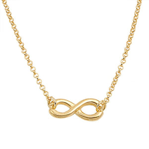 Infinity Necklace Twisted Knot Crisscross Crossover Sterling Silver Plain Yellow Gold Plated Infinity Necklace Pendant Infinity Love - Blue Apple Jewelry